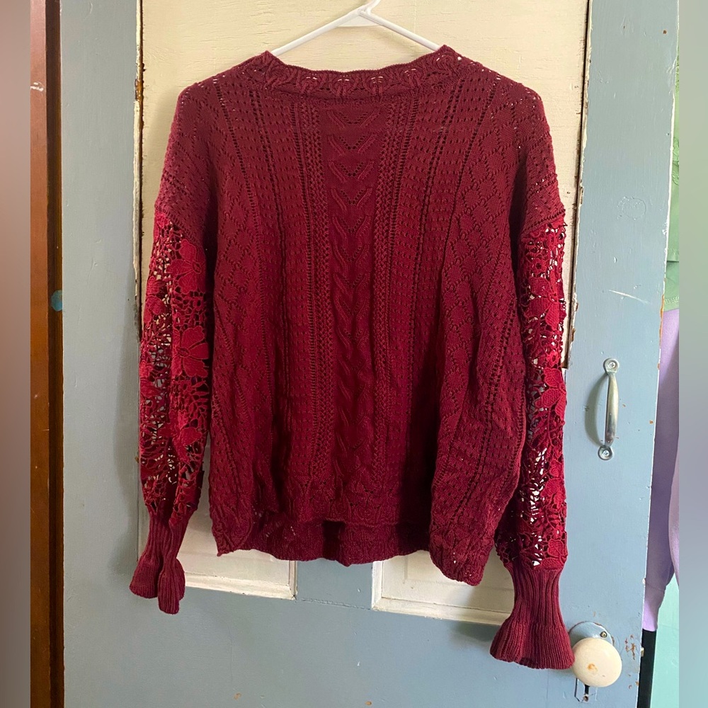 Rose mesh women’s sweater